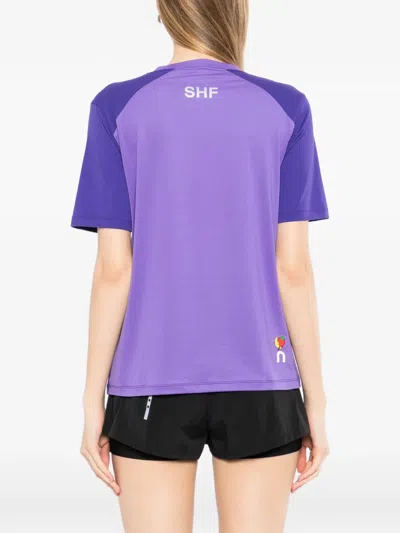 On Ribbed Panel T-shirt In Blue