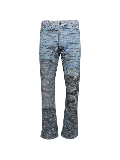 Paris Laundry Patchwork Print Jeans In Blue