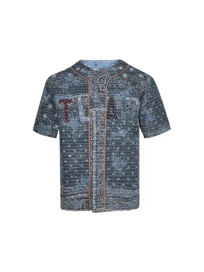 Paris Laundry Patchwork Baseball T-shirt In Blue