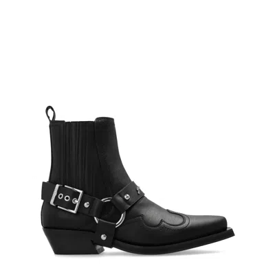 Ganni Western Fitted Chelsea Boots For Women In Black