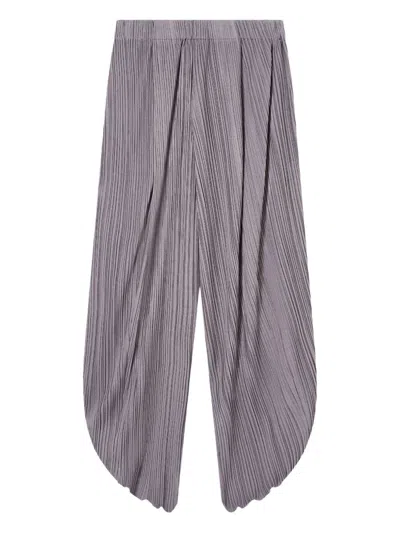 Giorgio Armani Pleated T-shirt Trousers With Elastic Waistband For Women In Gray