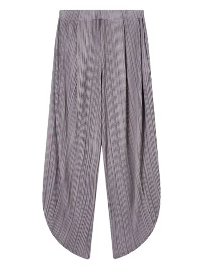 Giorgio Armani Pleated T-shirt Trousers With Elastic Waistband For Women In Gray