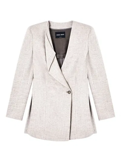 Giorgio Armani Single-breasted Mini Jacket In Neutral