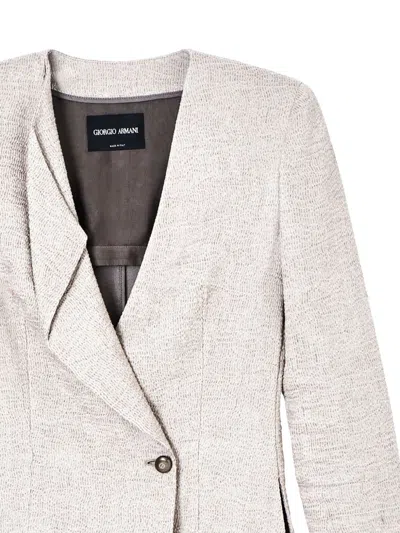 Giorgio Armani Single-breasted Mini Jacket In Neutral