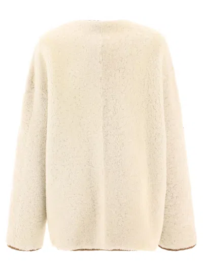 Giovi Reversible Shearling Jacket For Women In Neutral