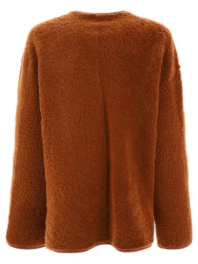 Giovi Reversible Shearling Jacket For Women In Brown
