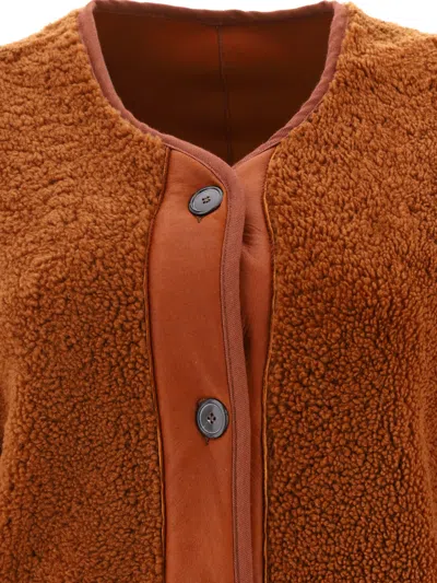 Giovi Reversible Shearling Jacket For Women In Brown