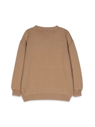 Fendi Kids Wool Knitted Logo Jumper In Brown