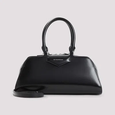 Givenchy Antigona East West Brown Small Handbag With Adjustable And Removable Shoulder Strap And Logo Letteri In Black