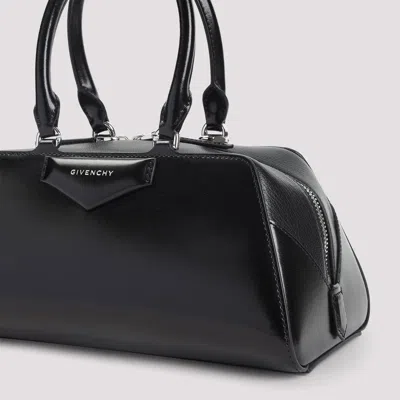 Givenchy Antigona East West Brown Small Handbag With Adjustable And Removable Shoulder Strap And Logo Letteri In Black