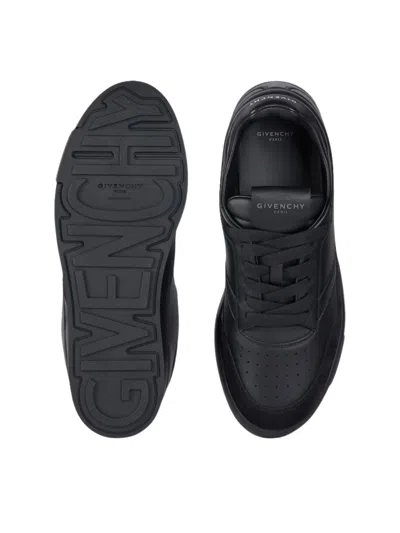 Givenchy Black Calf Leather Bos Taurus Low Top Sneakers In Multi