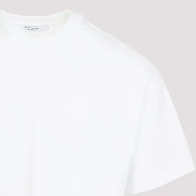 Givenchy Men White Crew Neck T-shirt With Logo On Front And Back In Cotton Man In White