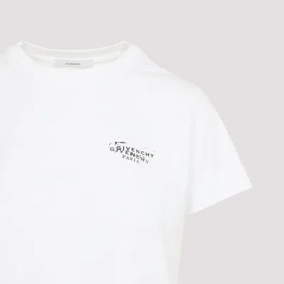 Givenchy White Crew Neck T-shirt With Logo On Front And Back In Cotton Woman In Gray