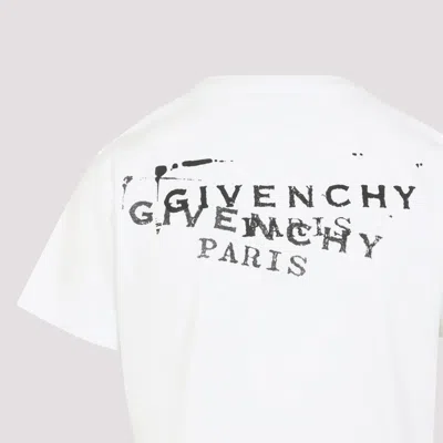 Givenchy White Crew Neck T-shirt With Logo On Front And Back In Cotton Woman In Gray