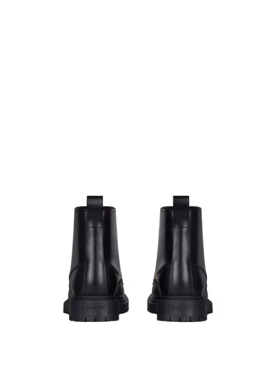 Givenchy Chunky Sole Leather Ankle Boots With Pull Tab In Black