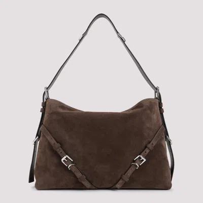 Givenchy Medium Suede Handbag With Structured Design In Brown