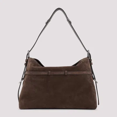 Givenchy Medium Suede Handbag With Structured Design In Brown