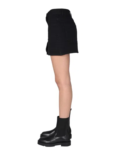Givenchy Mini Jacquard Skirt With Front Button Closure In Black