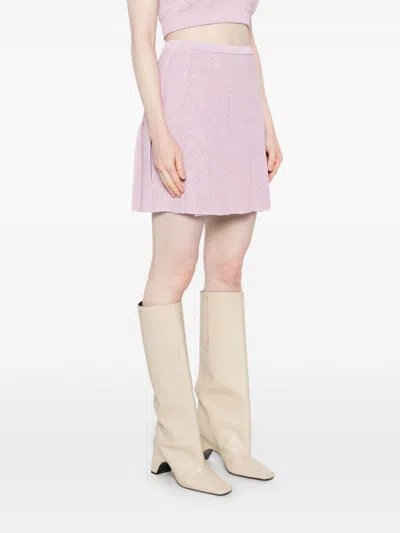 Givenchy Pleated Mini Skirt With Ribbed Waistband For Women In Pink
