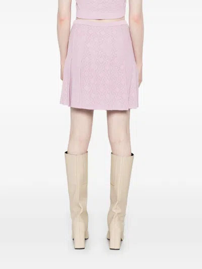 Givenchy Pleated Mini Skirt With Ribbed Waistband For Women In Pink