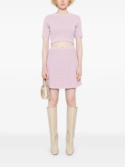 Givenchy Pleated Mini Skirt With Ribbed Waistband For Women In Pink