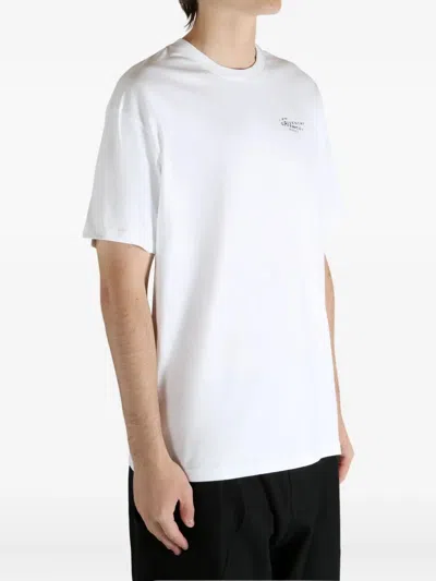Givenchy Men White Crew Neck T-shirt With Logo On Front And Back In Cotton Man In White