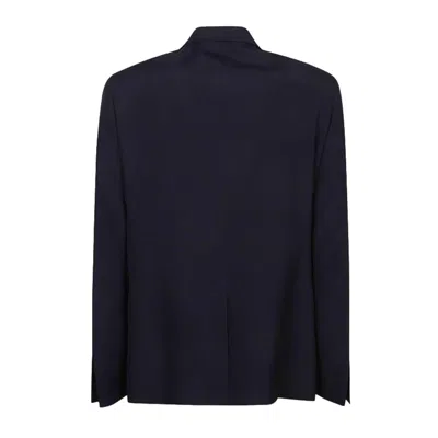 Givenchy Long-sleeved Wool Suit Jacket In Blue