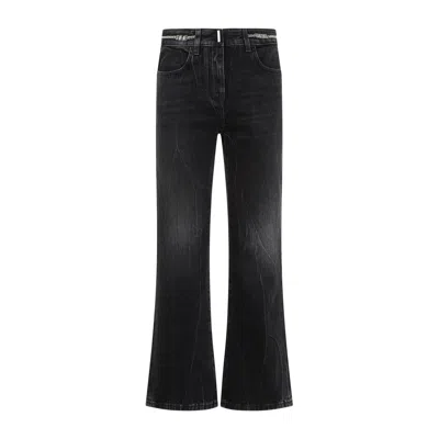 Givenchy Bootcut Jeans With Chain-link Detailing In Black