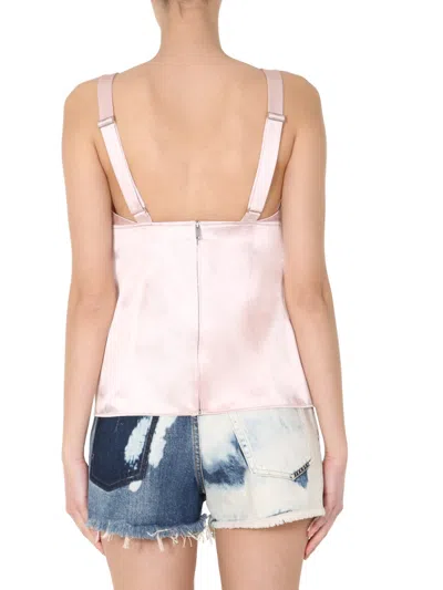 Givenchy V-neck Adjustable Shoulder Top In Pink