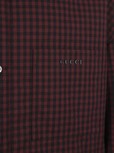 Gucci Emporio Armani Stylish Single-breasted Cotton Blazer In Burgundy