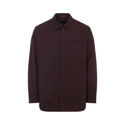 Gucci Emporio Armani Stylish Single-breasted Cotton Blazer In Burgundy