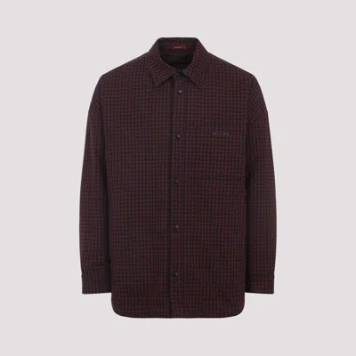 Gucci Emporio Armani Stylish Single-breasted Cotton Blazer In Burgundy