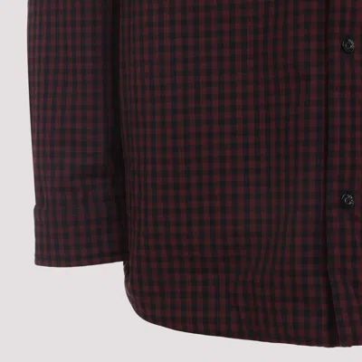 Gucci Emporio Armani Stylish Single-breasted Cotton Blazer In Burgundy
