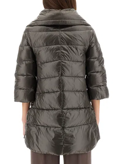 Herno Cleofe Zip-up Quilted Coat In Black