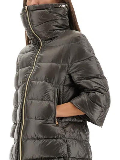 Herno Cleofe Zip-up Quilted Coat In Black
