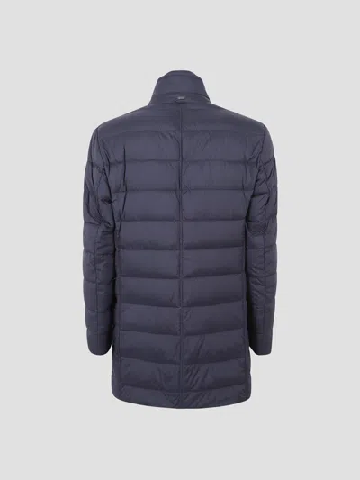 Herno Long Down Jacket For Men In Blue