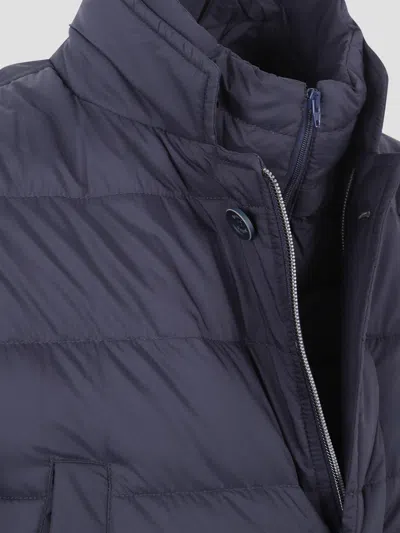 Herno Long Down Jacket For Men In Blue