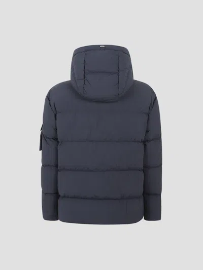 Herno Hooded Padded Jacket In Blue