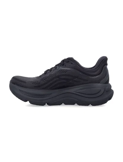 Hoka Bondi 9 Black Low Top Sneakers With Maxi Logo Lettering On The Side In Tech Fabric Unisex In Black