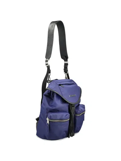 Premiata Lyn Leather-trim Backpack In Blue