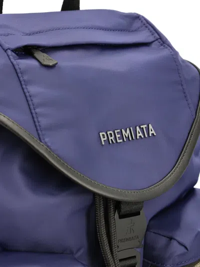 Premiata Lyn Leather-trim Backpack In Blue