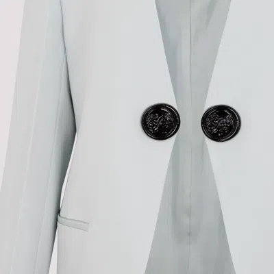 Jil Sander Collarless Wool Blazer In Blue