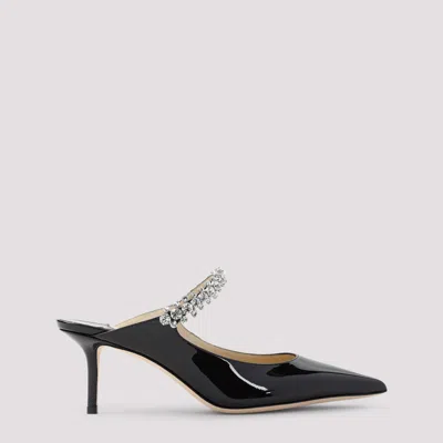 Jimmy Choo Black Pumps With Crystal Strap In Patent Leather Woman In Multi
