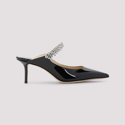Jimmy Choo Black Pumps With Crystal Strap In Patent Leather Woman In Multi
