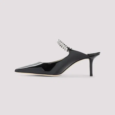 Jimmy Choo Black Pumps With Crystal Strap In Patent Leather Woman In Multi