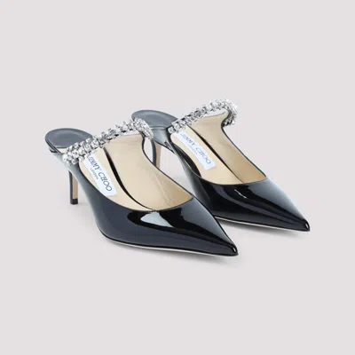 Jimmy Choo Black Pumps With Crystal Strap In Patent Leather Woman In Multi