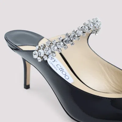 Jimmy Choo Black Pumps With Crystal Strap In Patent Leather Woman In Multi
