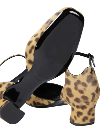 Jimmy Choo Elegant Mini Mary Jane Pumps With Rhinestone Buckle In Animal Print