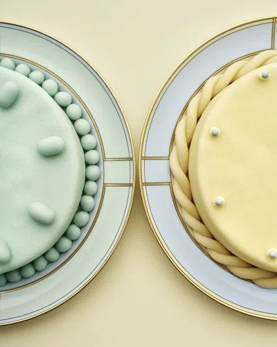 Ginori 1735 Porcelain Colonna Diva Celeste Soup Plate In Green