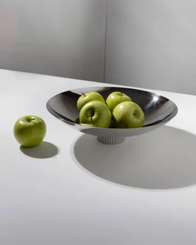 Anna New York Striations Fruit Bowl In Silver